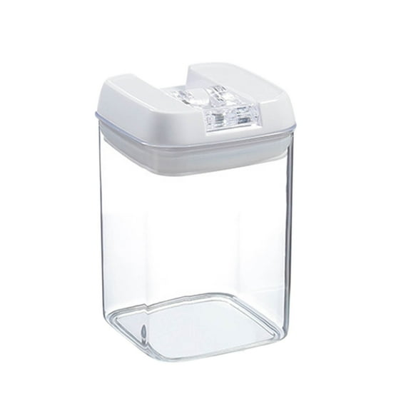 Lcxifdre Airtight Stackable Food Container, Clear Food Grade Plastic Square Canister with White Lid, Leak Proof Sealed Fresh-Keeping Box Container for Kitchen Fridge