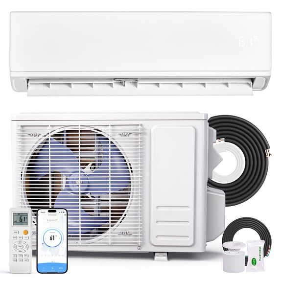 Lcxmtv 12000BTU Inverter Mini Split Air Conditioner & Heater, 115V Wall-Mounted AC Unit for Room up to 750 Sq. Ft., Wi-Fi Enabled, Works with Alexa & APP Includes Remote Control and Installation Kit