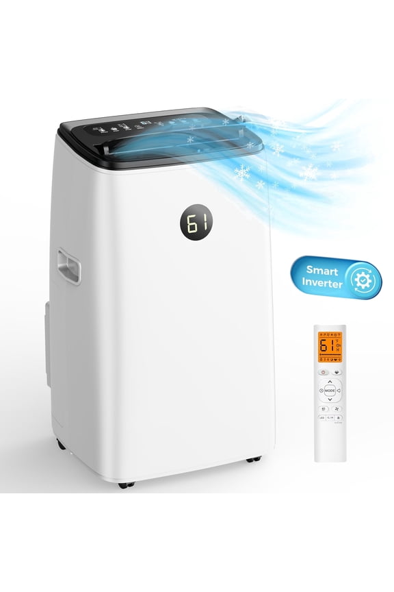16,000 BTU Inverter Portable Air Conditioner, Dual Hose AC Unit for Large Rooms up to 800 Sq. Ft., 3-in-1 Cooler with Dehumidifier, Fan and DIY Window Kit, Quiet Sleep Mode (42dB)