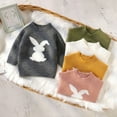 thumbnail image 1 of Lcxweerr Toddler Baby Crewneck Sweater Thick Kids Soft Wool Clothing for Boys Girls Winter Bunny Knitted Sweaters Top, 1 of 5