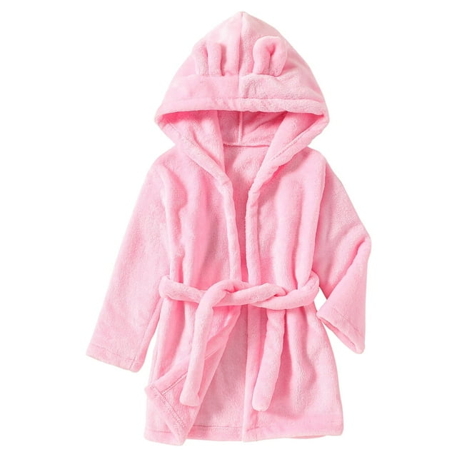 Lcxweerr Toddler Girls Bathrobes Kids Hooded Robes Plush Warm Fleece