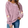 thumbnail image 1 of Lcziwo Christmas Santa Sweatshirts for Women Long Sleeve Crew Neck Loose Pullover Funny Graphic Print Merry Shirts Casual Trendy Oversized Tops 2025 Pink,XL, 1 of 6