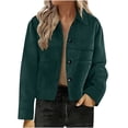 thumbnail image 1 of Lcziwo Faux Suede Jacket for Women Long Sleeve Button Up Coats Lapel Casual Trendy Cropped Outfits Fall Fashion 2025 Outerwear Green,XXL, 1 of 6
