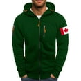 thumbnail image 1 of Lcziwo Fleece Lined Hoodie for Men Full Zip Casual Winter 2025 Coats Long Sleeve Flag Printed Jackets Fitness Athletic Pockets Sweatshirts Army Green,XL, 1 of 2