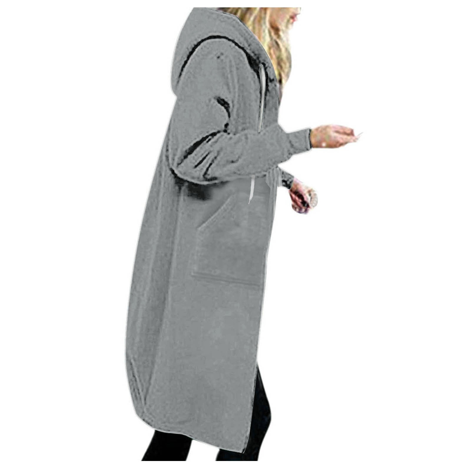 Lcziwo Womens Winter Coat Fleece Lined Plus Size Baggy Long Coats