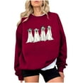 thumbnail image 1 of Lcziwo Ghost Sweatshirt Women Crew Neck Spooky Graphic Cute Sweater Happy Halloween Spooky Season Tops Long Sleeve Casual Fashion 2025 Pullover Red,XXL, 1 of 4