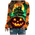 thumbnail image 1 of Lcziwo Halloween Pumpkin Sweatshirts for Women Hocus Pocus Graphic Print Tops Raglan Long Sleeve Crew Neck Pullover Casual Fashion Vacation Loose Shirts Multicolor,XXL, 1 of 5