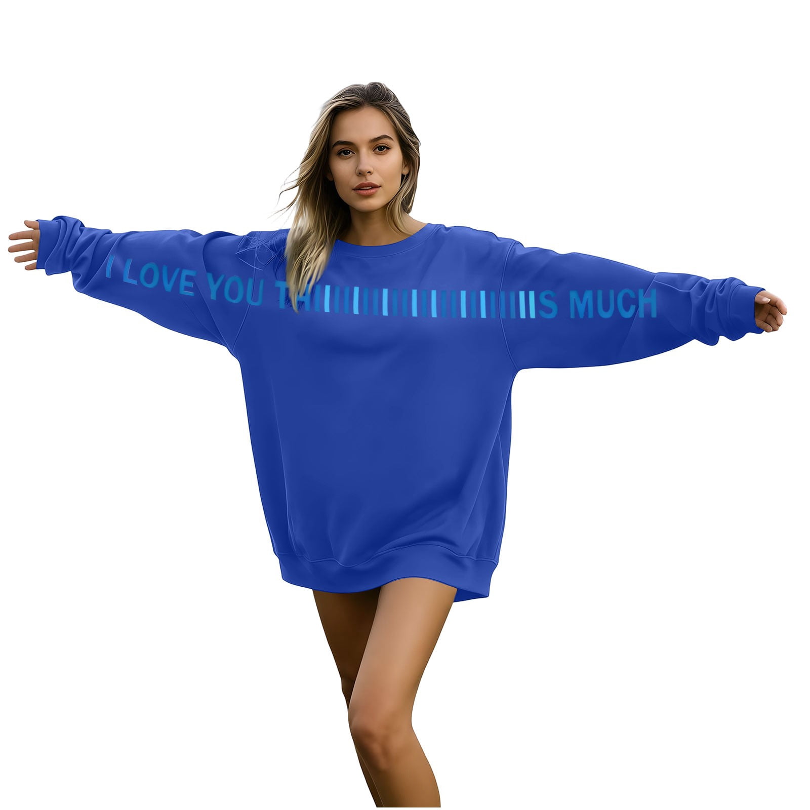 Lcziwo I Love You This Much Pullover Valentine Sweatshirt for