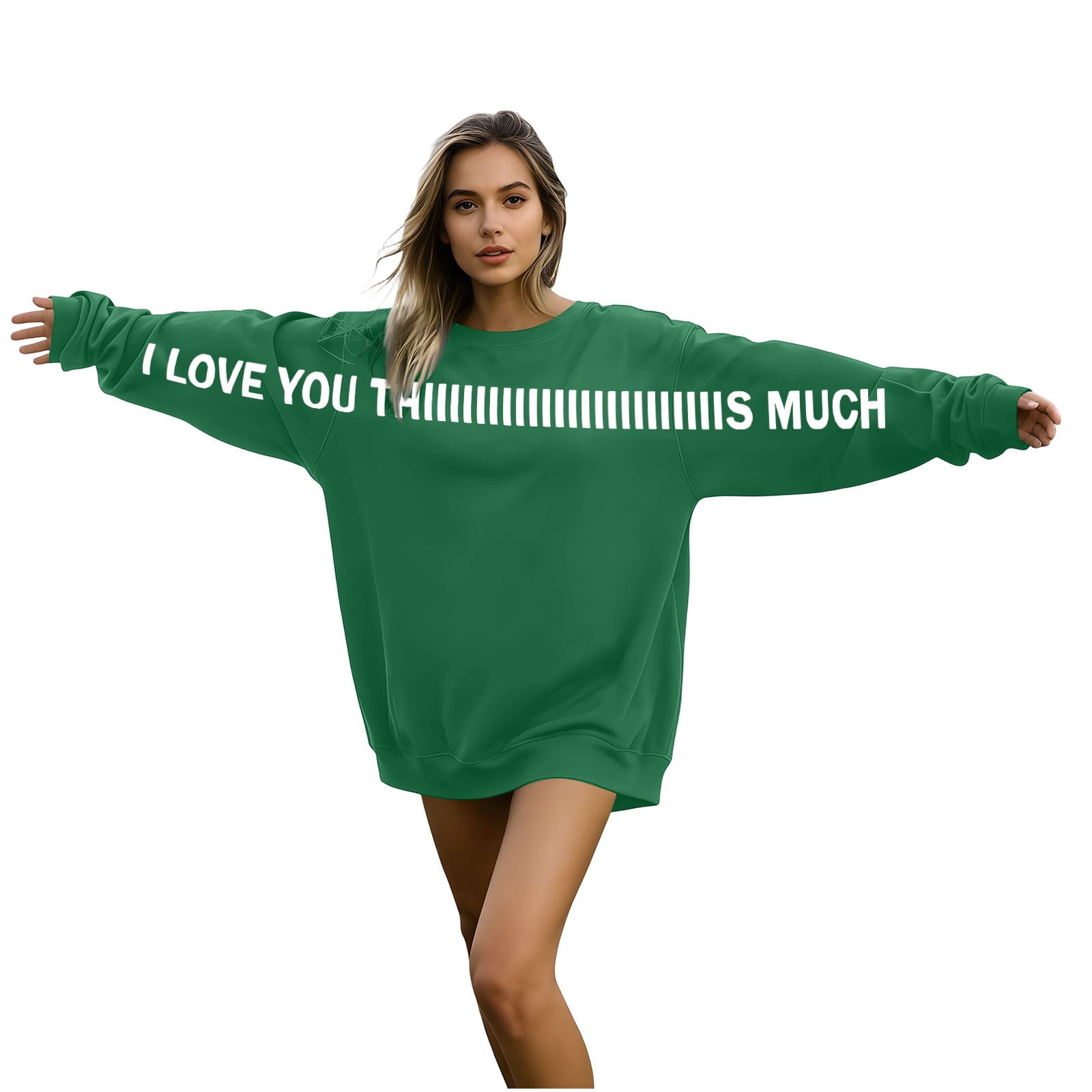 Lcziwo I Love You This Much Pullover Valentine Sweatshirt for