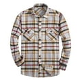 thumbnail image 1 of Lcziwo Long Sleeve Plaid Shirt Jacket for Men Lapel Casual Fashion Tops Lightweight Button Up Loose Blouses Relaxed Pocket Shacket Yellow,M, 1 of 3
