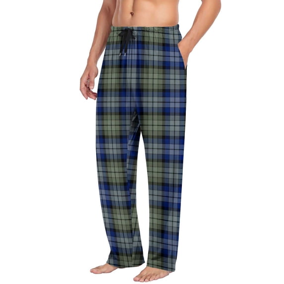 Lcziwo Men Plaid Pajama Pants Lightweight Flannel Soft Pj Straight Leg Drawstring Loungewear Sleep Casual Loose Bottoms with Pockets 2025 Blue,S