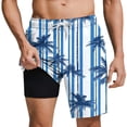 thumbnail image 1 of Lcziwo Men Solid Color 2 in 1 Swim Trunks with Compression Liner Beach Shorts Drawstring Elastic Waist Casual Soft Shorts Green,L, 1 of 7