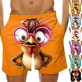 thumbnail image 1 of Lcziwo Men Stretch Board Shorts Funny Cartoon Print Drawstring Casual Shorts Elastic Waist Summer Beach Swim Trunks Purple,XXL, 1 of 7