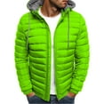 thumbnail image 1 of Lcziwo Men's Lightweight Puffer Jackets Padded Winter Warm Softshell Outerwear Full Zip Plain Cold Weather Coats 2025 Green,M, 1 of 3