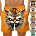 thumbnail image 1 of Lcziwo Mens Big and Tall Drawstring Swim Trunks Funny Cartoon Print Beach Board Shorts Stretch Elastic Waist Shorts Purple,XXXL, 1 of 7
