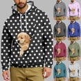 thumbnail image 1 of Lcziwo Mens Hoodies with Pet Pocket Fall Winter Warm Kangaroo Pouch Pullover Polka Dot Print Casual Cozy Soft Sweatshirt Trendy Clothes Purple,XXL, 1 of 6