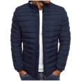 thumbnail image 1 of Lcziwo Mens Plus Size Winter Jacket Puffy Padded Soft Loose Jackets Long Sleeve Solid Color Coats Sherpa Pockets Warm Outerwear Navy,XXXL, 1 of 3