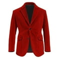 thumbnail image 1 of Lcziwo Mens Ugly Christmas Suit Jacket Casual Single Breasted Suit Coats 3 Button Plain Corduroy Blazers Slim Fit Lapel Business Sport Coat Red,XXL, 1 of 5