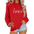 thumbnail image 1 of Lcziwo Oversized Valentines Sweatshirt for Women Long Sleeve Heart Graphic Pullover Tops Lover Gift Crewneck Shirts Red,M, 1 of 7