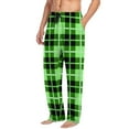 thumbnail image 1 of Lcziwo Plaid Pajama Pant for Men Lightweight Flannel Pj Straight Leg Drawstring Loungewear Sleep Casual Loose Bottoms with Pockets 2025 Green,S, 1 of 6