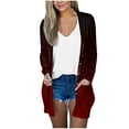 thumbnail image 1 of Lcziwo Plus Size Cardigans for Women Long Sleeve Gradient Button Jackets Fall Spring Open Front Coats Lightweight Comfy Casual 2025 Outerwear with Pockets Red,L, 1 of 4