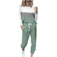thumbnail image 1 of Lcziwo Plus Size Womens Outfits Two Piece Outfits Set Long Sleeve Long Pants Tracksuits Striped Print Spring Fall Sweatsuits 2025 Mint Green,XXXXL, 1 of 5