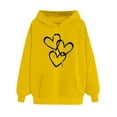 thumbnail image 1 of Lcziwo Printed Hoodies for Women Heart Print Long Sleeve Tops Drawstring Pullover Casual Winter Sweatshirts with Pockets Yellow,L, 1 of 4