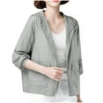 thumbnail image 1 of Lcziwo Sun Jackets for Women UV Protection Long Sleeve Plain Lightweight Jackets Hooded Hiking Outdoor Coats UPF 50+ Full Zip Shirts with Pockets 2025 Gray,M, 1 of 5