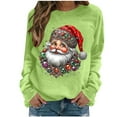thumbnail image 1 of Lcziwo Women's Christmas Sweatshirt 2025 Fall Fashion Outfits Casual Xmas Funny Santa Print Shirts Long Sleeve Crew Neck Oversized Pullover Tops Green,M, 1 of 4