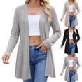 thumbnail image 1 of Lcziwo Women's Long Cardigan Sweaters Long Sleeve Open Front Duster Sweater Lightweight Knit Soft Fall Casual Kimonos White,L, 1 of 7
