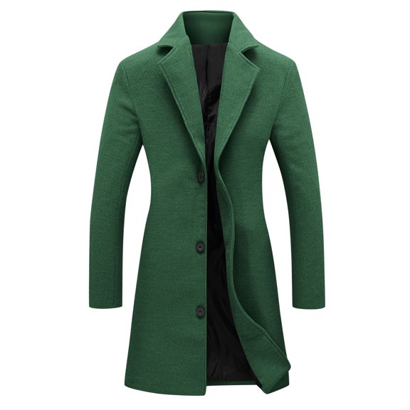 Lcziwo Women's Trench Coats Plus Size Lapel Notched Collar Peacoat Inner Lining Single Breasted Outerwear Thicken Wool Mid Long Jackets 2025 Fall Winter Coat Green,XXXXXL