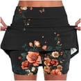 thumbnail image 1 of Lcziwo Womens Athletic Skirt Boho Floral Print High Waist Fitted Skorts Casual Summer Tennis Golf Skirts with Pockets Black,M, 1 of 4