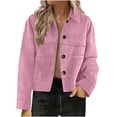 thumbnail image 1 of Lcziwo Womens Faux Suede Cropped Jacket Button Down Lightweight Coats Fall Fashion 2025 Winter Outerwear Casual Trendy Work Clothes Pink,S, 1 of 6
