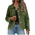 thumbnail image 1 of Lcziwo Womens Faux Suede Oversized Jacket Lapel Button Up Cropped Coat Casual Trendy Work Moto Outerwear 2025 Fall Fashion Clothes Army Green,L, 1 of 8