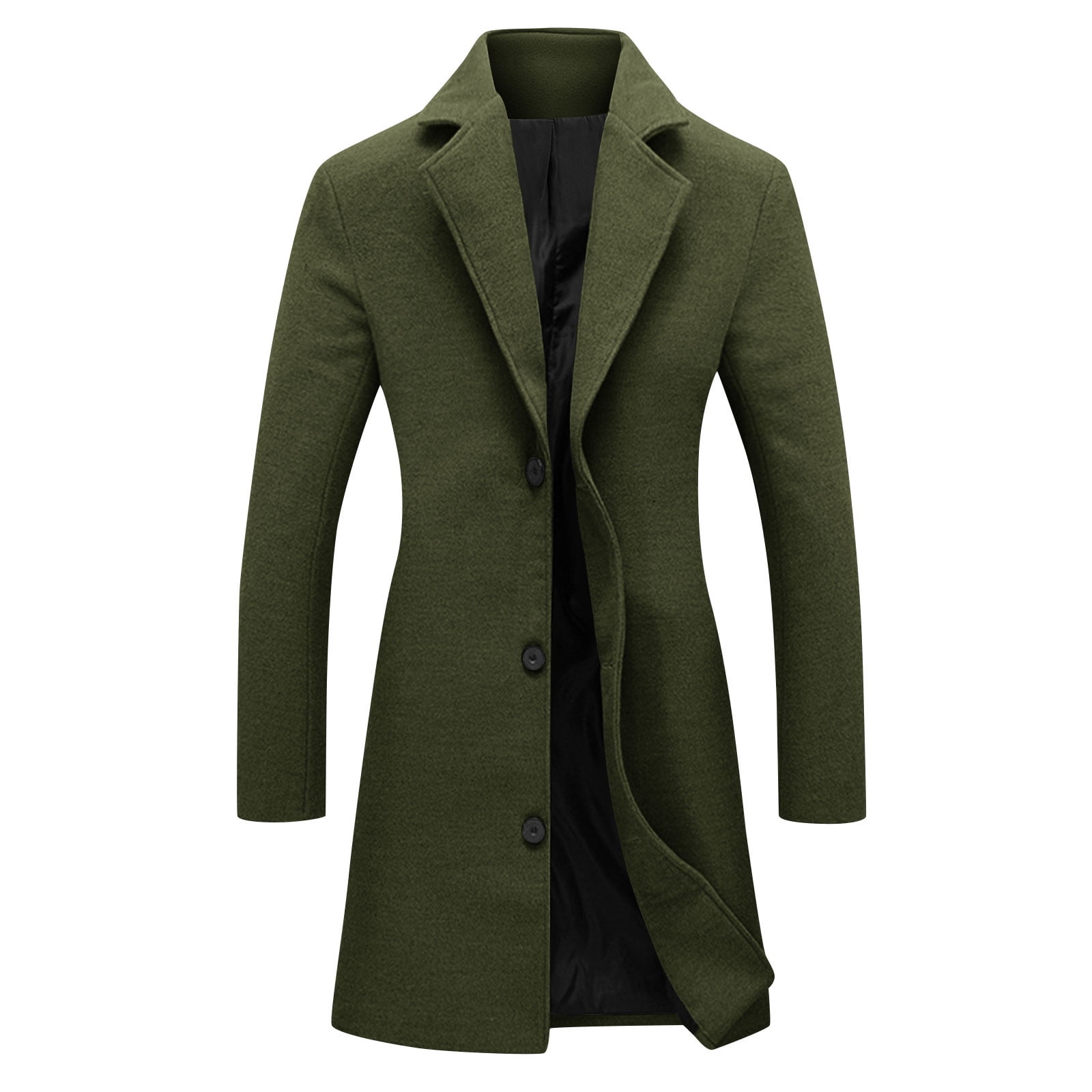 Lcziwo Womens Knee Length Trench Coat Lapel Notched Collar Thicken