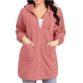 thumbnail image 1 of Lcziwo Womens Oversized Hoodie Jacket Casual Loose Comfy Y2K Coats Athletic Drawstring Sweatshirts Plain Fall Winter Jackets with Pockets Pink,XL, 1 of 8