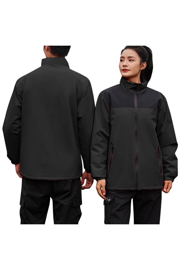 Womens Plus Size Coat Casual 2025 Trendy Full Zip Raincoats Waterproof Patchwork Trench Coat Outdoor Hiking Windbreaker Jackets with Pockets Large