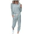 thumbnail image 1 of Lcziwo Womens Plus Sweatsuits 2 Piece Set Spring Autumn Plain Casual Tracksuits Long Sleeve Long Pants Sweatsuits Mint Green,XXXL, 1 of 5