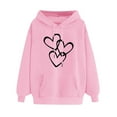 thumbnail image 1 of Lcziwo Womens Printed Sweatshirt Long Sleeve Drawstring Comfy Hoodies Heart Print Pullover Winter 2025 Tops with Pockets Pink,XXXL, 1 of 4