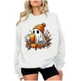 thumbnail image 1 of Lcziwo Womens Spooky Sweatshirt Crew Neck Ghost Graphic Cute Sweater Happy Halloween Spooky Season Tops Long Sleeve Casual Fashion 2025 Pullover White,XXL, 1 of 4