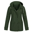 thumbnail image 1 of Lcziwo Womens Waterproof Trench Coat Casual Outdoor Hiking Travel Trench Coats Solid Color Softshell Windbreaker Pockets Lightweight Jackets Army Green,XL, 1 of 4