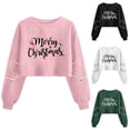 thumbnail image 1 of Lcziwo Xmas Crop Sweatshirt for Women Long Sleeve Crew Neck Casual Pullover Christmas Graphic Cute Fall Winter Tops Green,L, 1 of 6