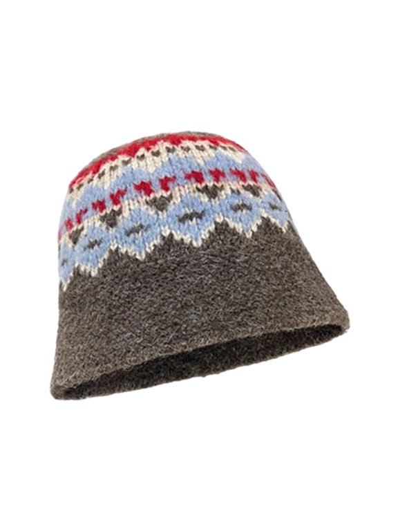 Unisex Knitted Bucket Hat Fall Winter Hat Casual Travel Hats Everyday Wear for Fashionable Adults
