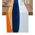 thumbnail image 1 of Ldtrchee Blue Burnt Orange Geometric Table Runner 90 Inches, Modern Oil Painting Art Bed Runner Dresser Scarves Tabletop for Indoor Outdoor Parties/Ceremony/Banquet, 13" x 90", 1 of 8