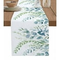 thumbnail image 1 of Ldtrchee Eucalyptus Leaves Table Runner 72 Inches, Teal Botanical Pastoral Summer Bed Runner Dresser Scarves Tabletop for Indoor Outdoor Parties/Ceremony/Banquet, 18" x 72", 1 of 8