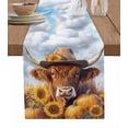 thumbnail image 1 of Ldtrchee Fall Cow Sunflower Table Runner 120 Inches, Thanksgiving Pumpkin Blue Sky Bed Runner Dresser Scarves Tabletop for Indoor Outdoor Parties/Ceremony/Banquet, 13"x 120", 1 of 8
