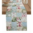thumbnail image 1 of Ldtrchee Fall Flower Pink Table Runner 120 Inches, Blossom Floral Plant Fruit Leaves Plaid Bed Runner Dresser Scarves Tabletop for Indoor Outdoor Parties/Ceremony/Banquet, 13"x 120", 1 of 8