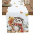 thumbnail image 1 of Ldtrchee Fall Hedgehog Table Runner 72 Inches, Maple Leaf Pumpkins Thanksgiving Bed Runner Dresser Scarves Tabletop for Indoor Outdoor Parties/Ceremony/Banquet, 16" x 72", 1 of 8