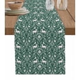 thumbnail image 1 of Ldtrchee Green Flower Deer Table Runner 120 Inches, Retro Animal Tree Branch Leaf Plant Bed Runner Dresser Scarves Tabletop for Indoor Outdoor Parties/Ceremony/Banquet, 13"x 120", 1 of 8