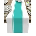 thumbnail image 1 of Ldtrchee Green Solid Color Texture Table Runner 72 Inches, Simple Light Green Stripes Bed Runner Dresser Scarves Tabletop for Indoor Outdoor Parties/Ceremony/Banquet, 18" x 72", 1 of 8